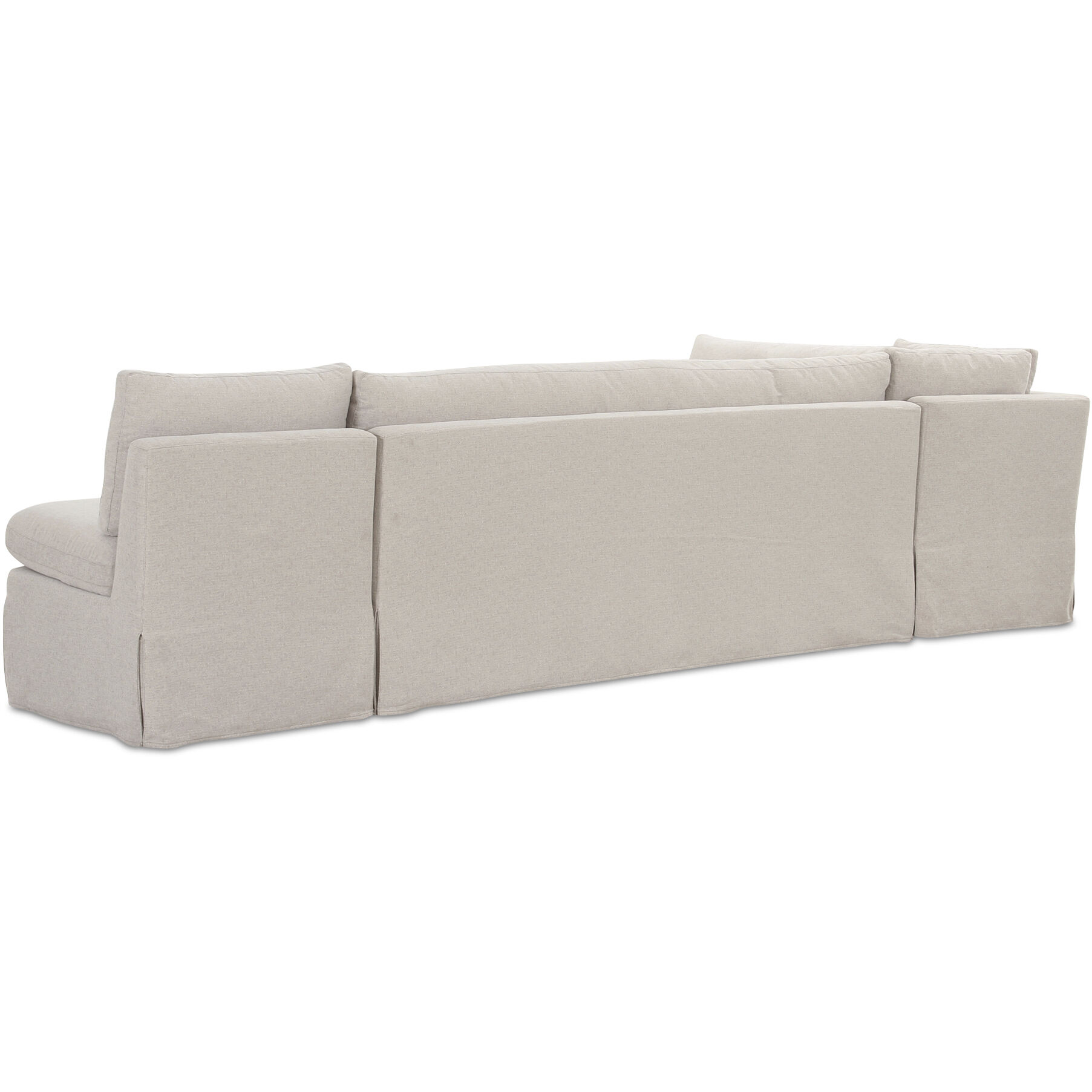 Fable Beige Slipcover Dining Banquette, L-Shape